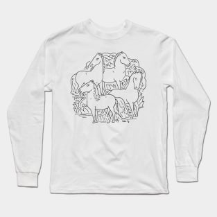 Four Horses by Leo Gestel Long Sleeve T-Shirt